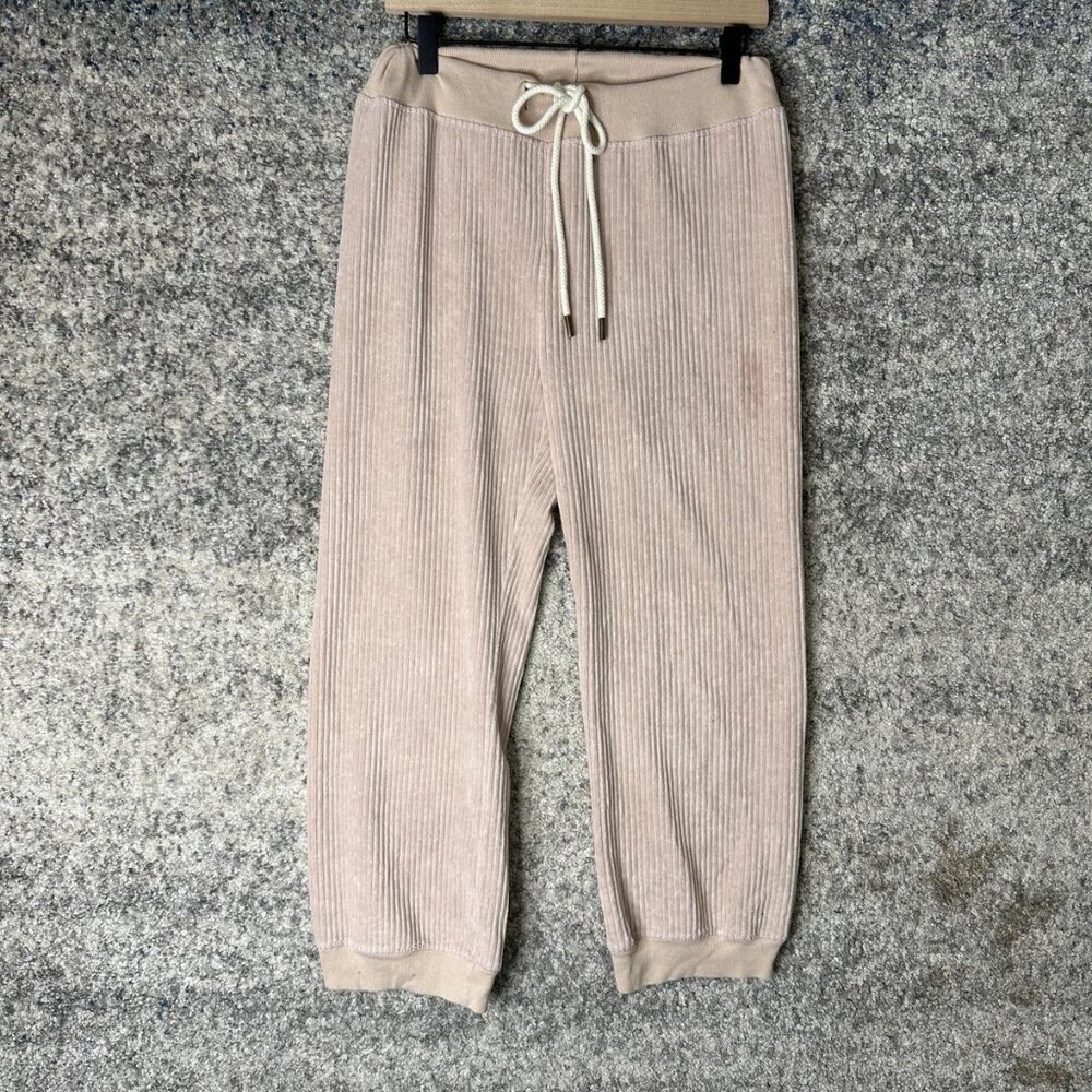 The Great‎ Pants Womens Small Pink Ribbed Velour Jogger Sweatpants USA Made
